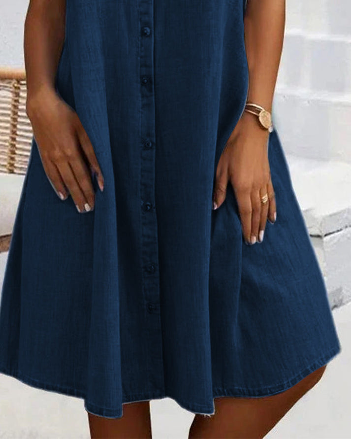 Joanna | Stylish Short Sleeve Button-Up Dress