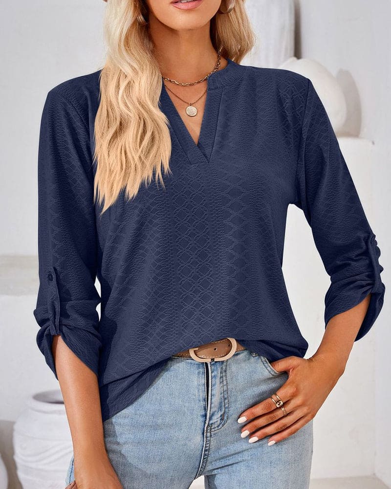 Adrianna® | Elegant Long-Sleeved V-Neck Blouse