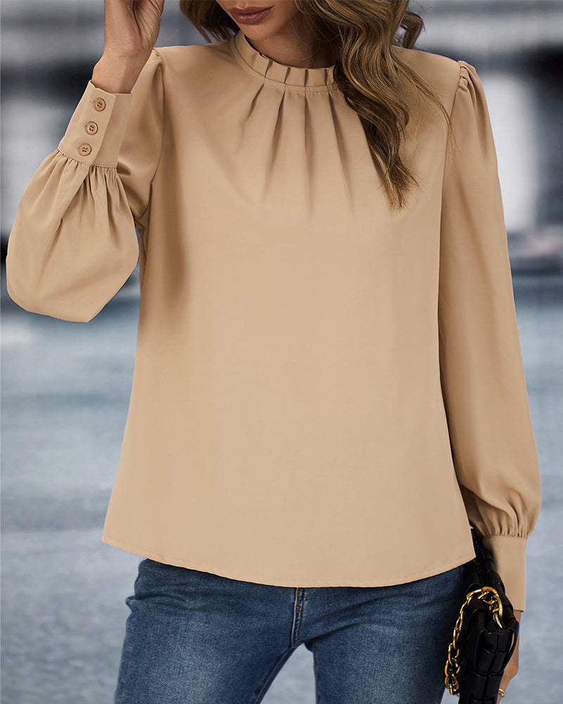 Calypso® | Blouse with stand-up collar