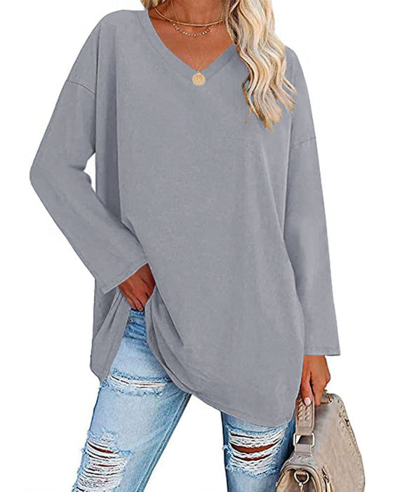 Briham® | Colorful Women'S Blouse With Long Sleeves And V-Neck