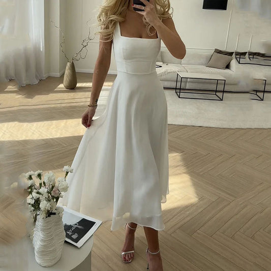 Eva | Women's Elegant Sleeveless Solid Color Dresses