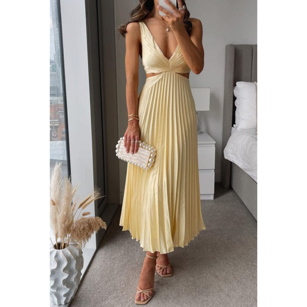 Calypso® | Pleated dress with a neckline