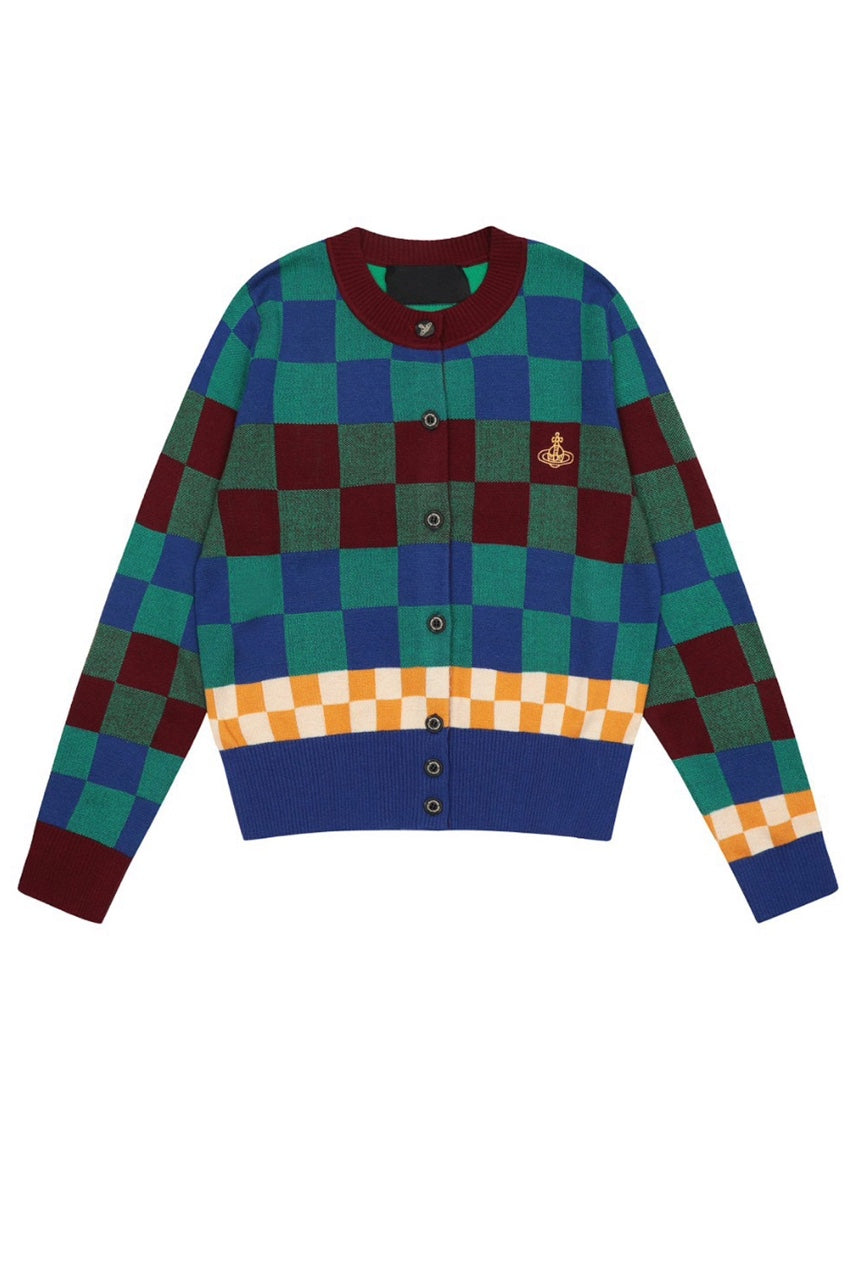 Anita® | Contrast checked knit cardigan
