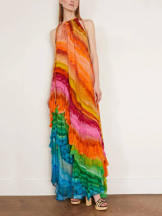 Michelle | Vibrant Ruffle Maxi Dress