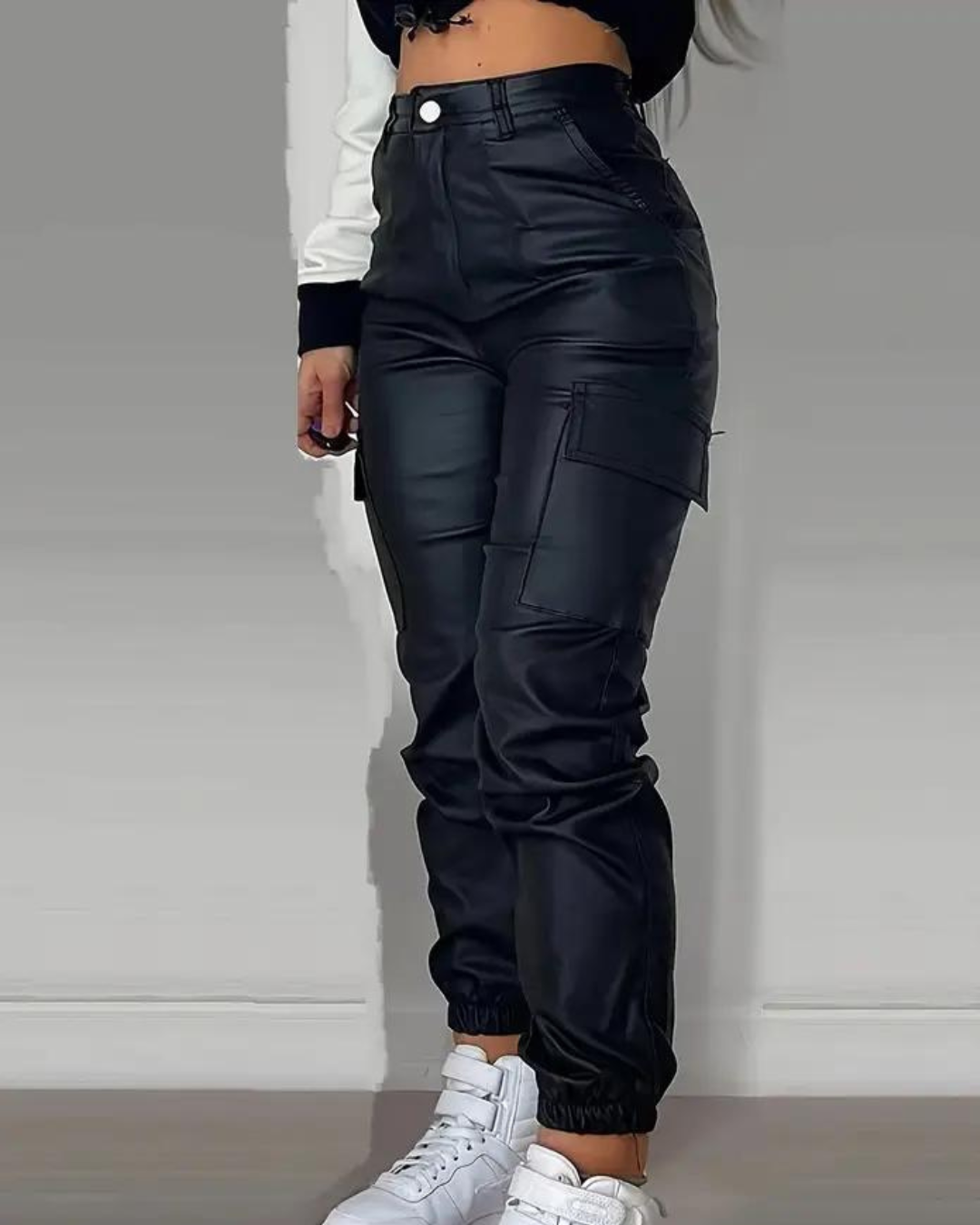 Bessie® | Slim Cargo Leather Pants For Women