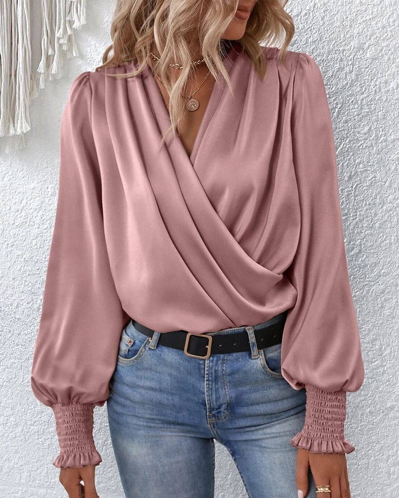 Daria® | Elegant Long-Sleeved V-Neck Blouse