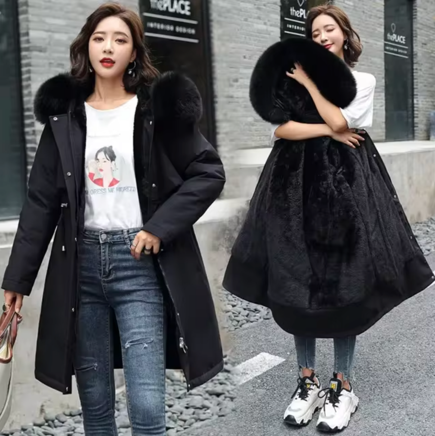 Edelmira | Long wool coat with hood