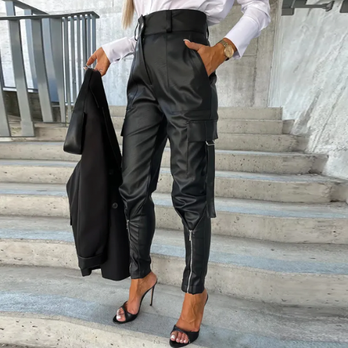 Bianca® | Stylish Pu Leather Cargo Pants