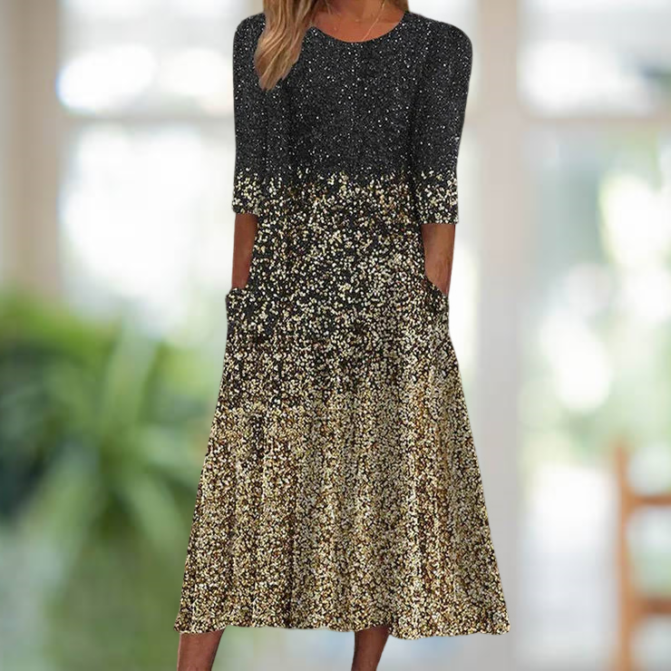 Diana® | Gradient dress with three-quarter sleeves