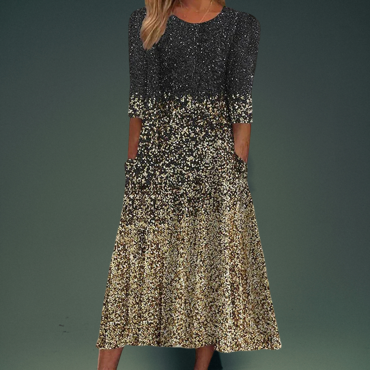 Diana® | Gradient dress with three-quarter sleeves