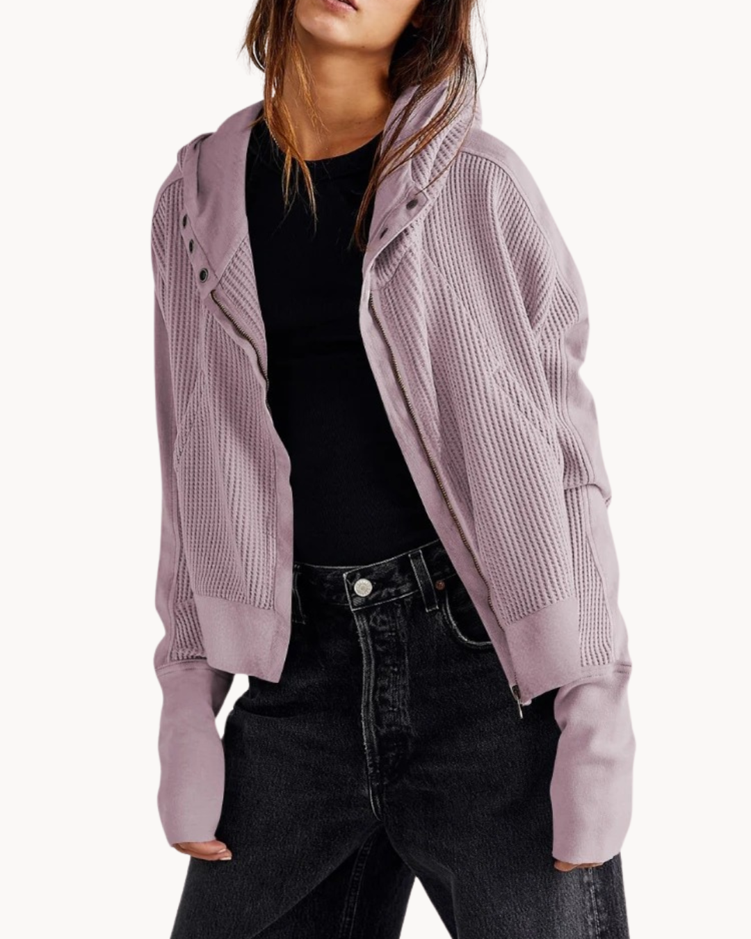 Ariana® | Luxurious Soft Fabric With Ruffle Pockets Women's Jacket