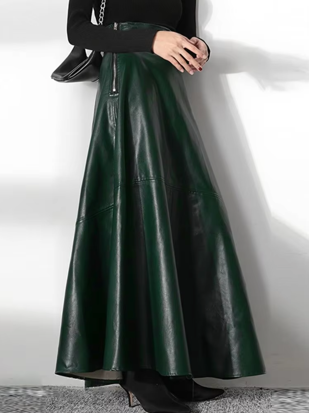 Claudia® | Long leather skirt