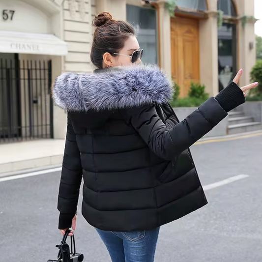 Deborah® | Jacket with hood and fur lining
