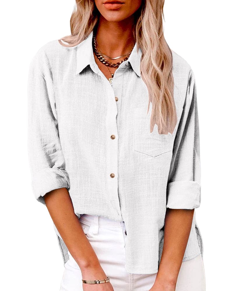 Bryatt® | Long Sleeve Linen Button Down Shirt For Women