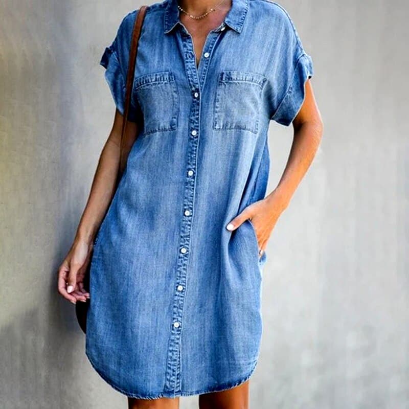 Cynthia | Casual Denim Dress with Button Closure