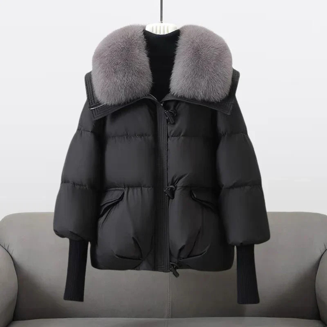 Brianna® | Padded winter coat with faux fur collar
