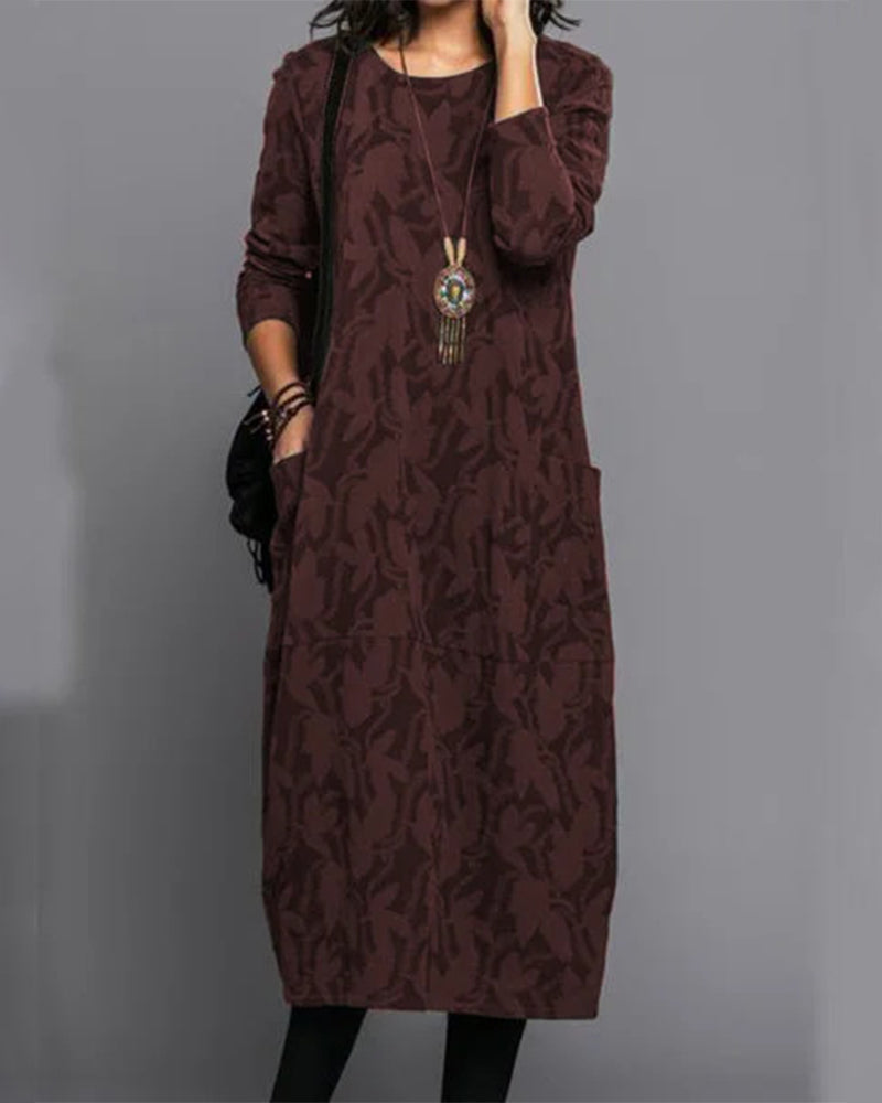 Deva® | Printed Long Sleeve Dress