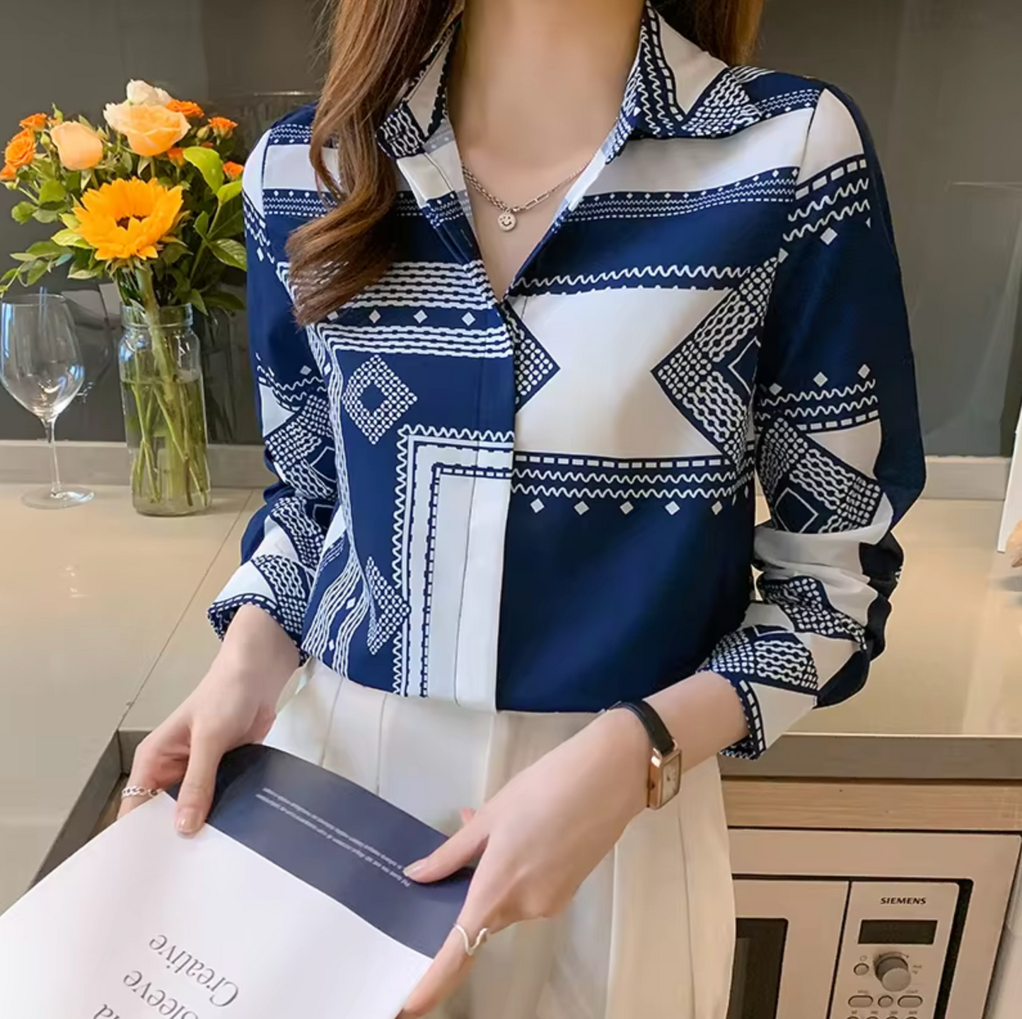 Danielle® | Geometric Print Blouse