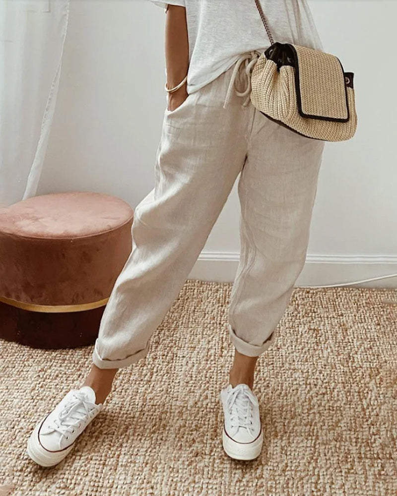 Brigitte® | Casual and elegant sweat-wicking linen pants