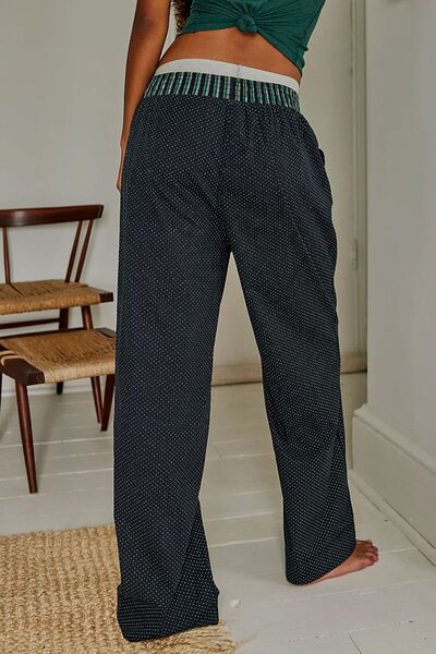 Alicia® | Polka dot wide-leg pants with elastic waistband