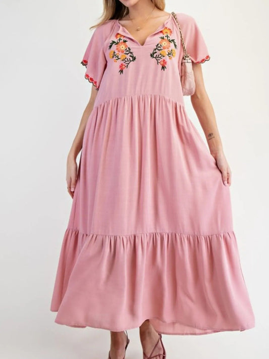 Donatella® | Loose Casual Floral Long Sleeve Maxi Dress