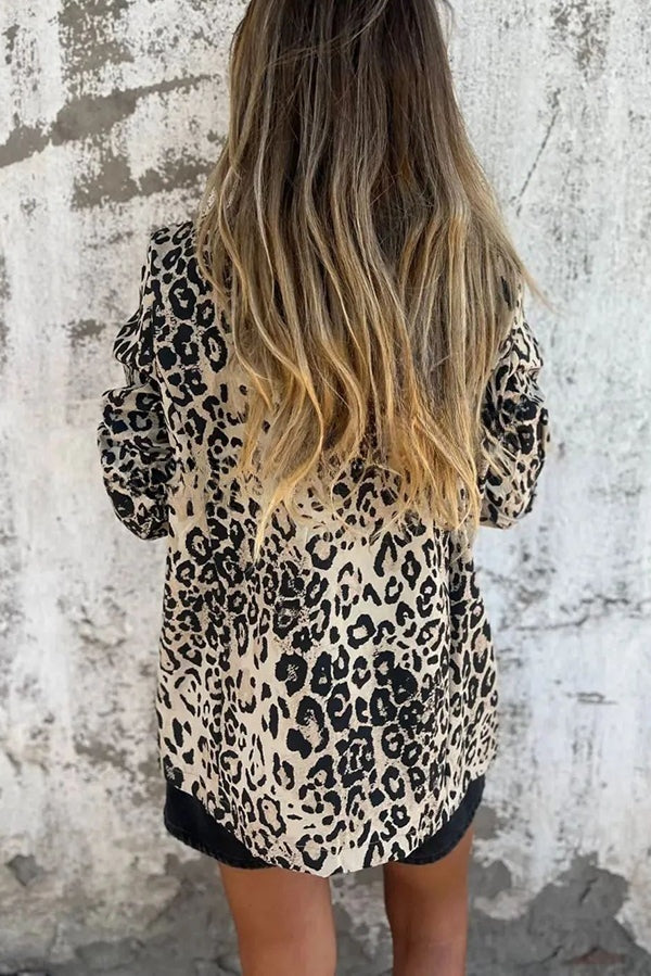 Claudia® | Leopard Print Lapel Long Sleeve Casual Blazer