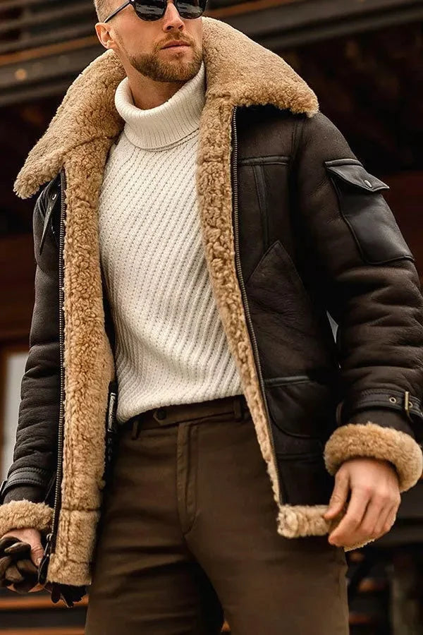 Kendall | Men's Shearling Aviator Jacket