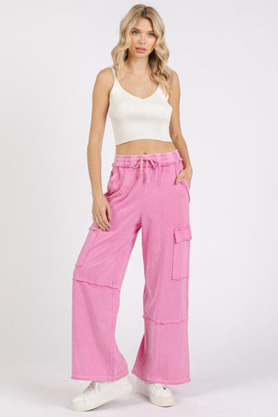 Bruna® | Wide-leg cargo pants with an elastic waistband
