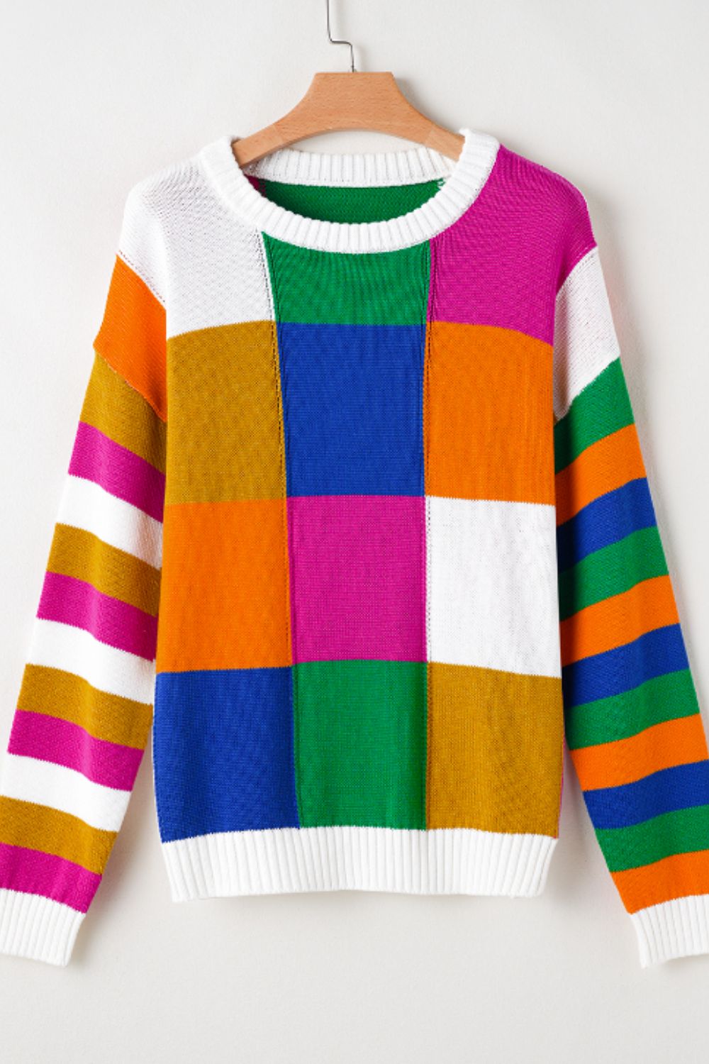 Crispina | Color block sweater with a crew neck and long sleeves