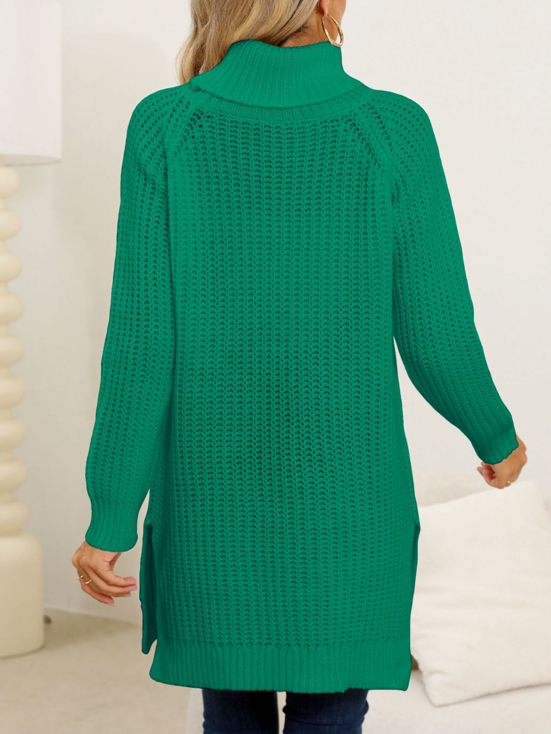 Anke® | Turtleneck sweater with slit and long sleeves
