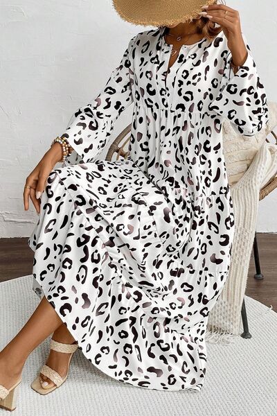 Celeste® | Long sleeve leopard print dress