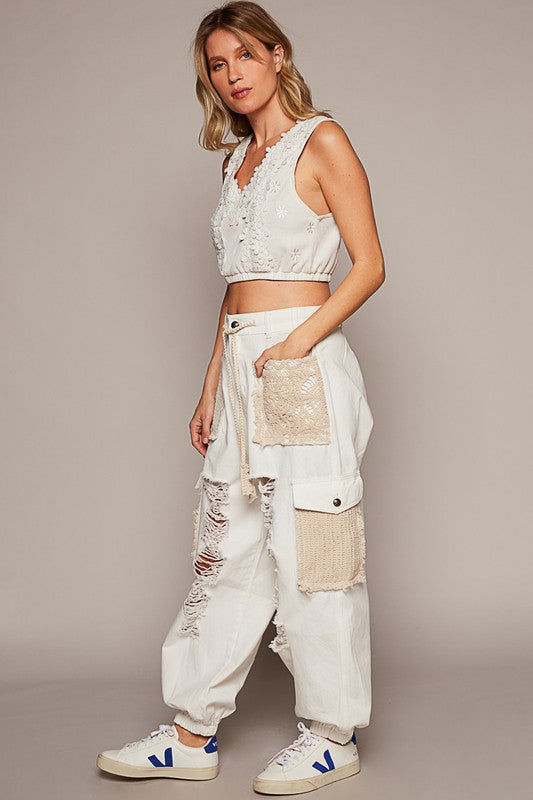 Cielo® | Crocheted patch for distressed washed jeans