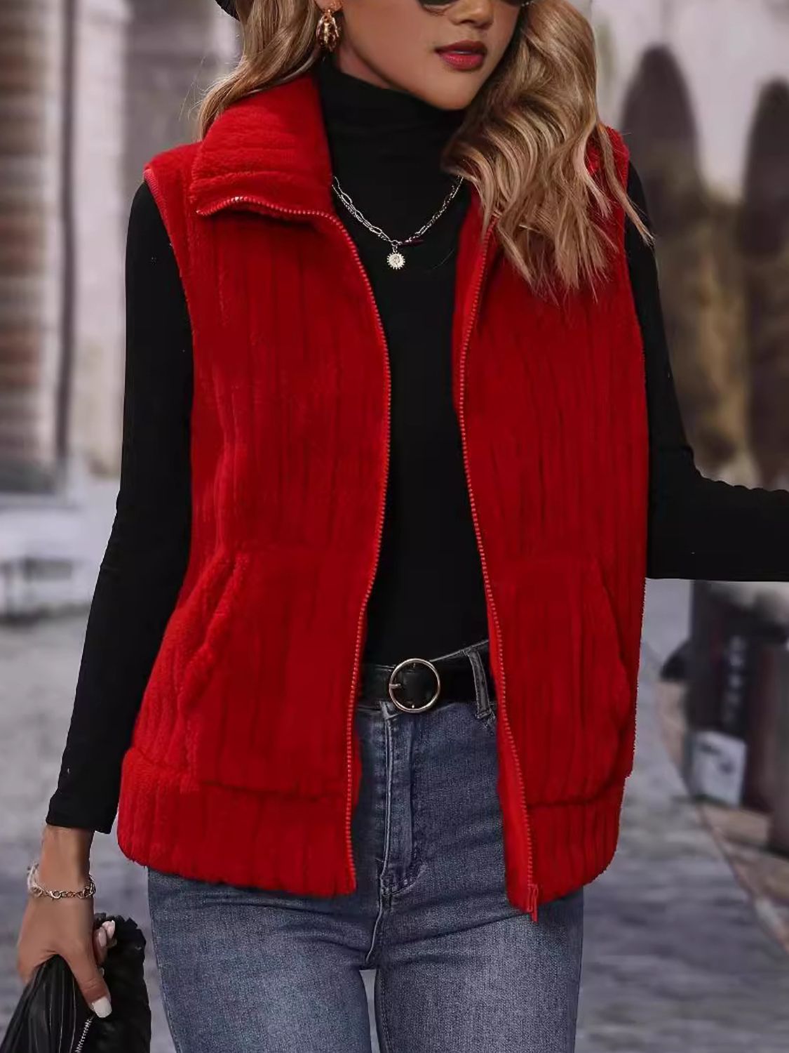 Dayana® | Vest coat with zip and pockets