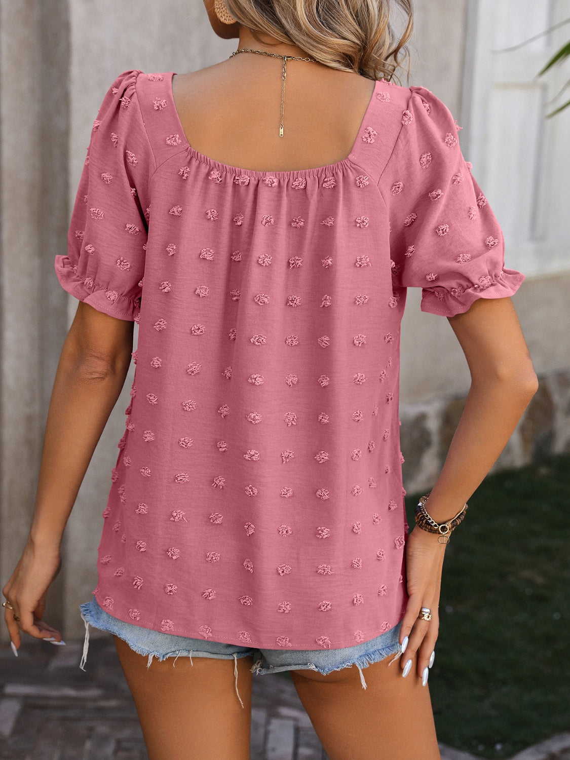 Elisa® | Swiss Dot short sleeve blouse