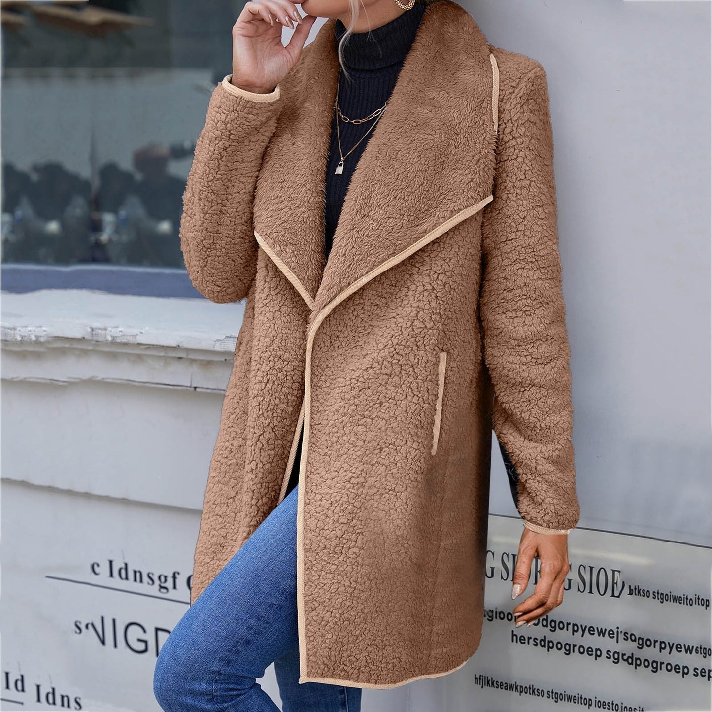 Angeline's® | Luxury velvet winter trench coat for women