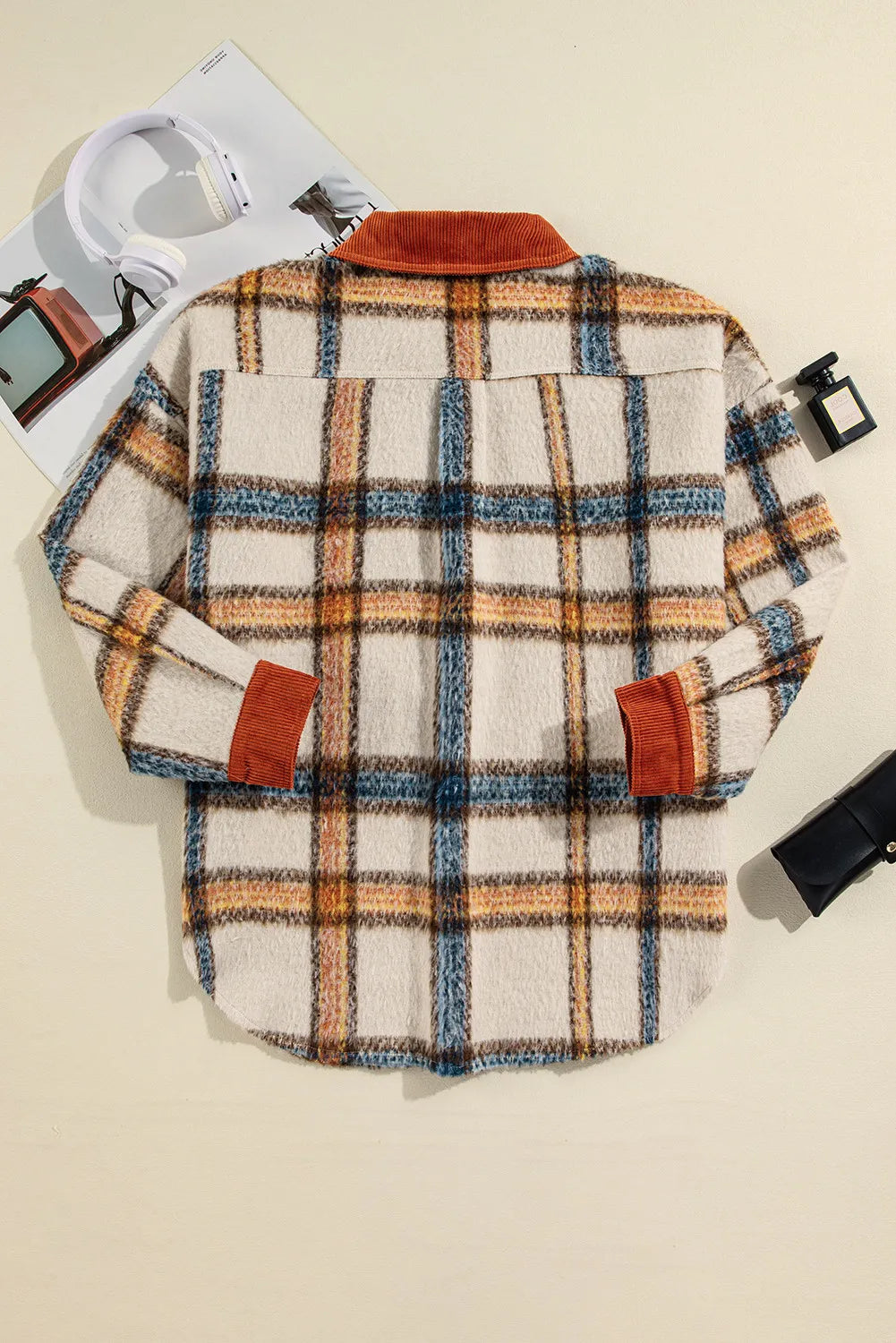 Damaris® | Oversized checked button-down jacket
