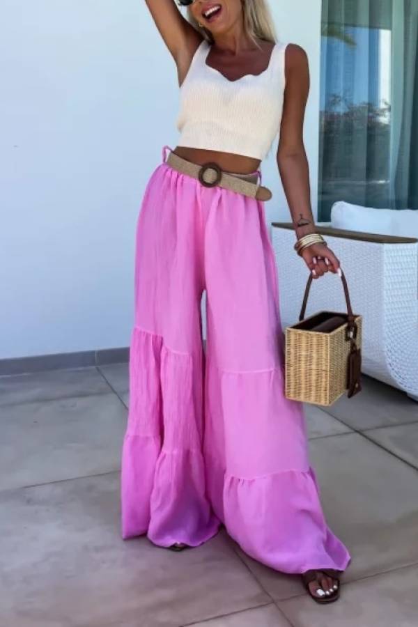 Dolores® | Casual elastic high waist flared trousers