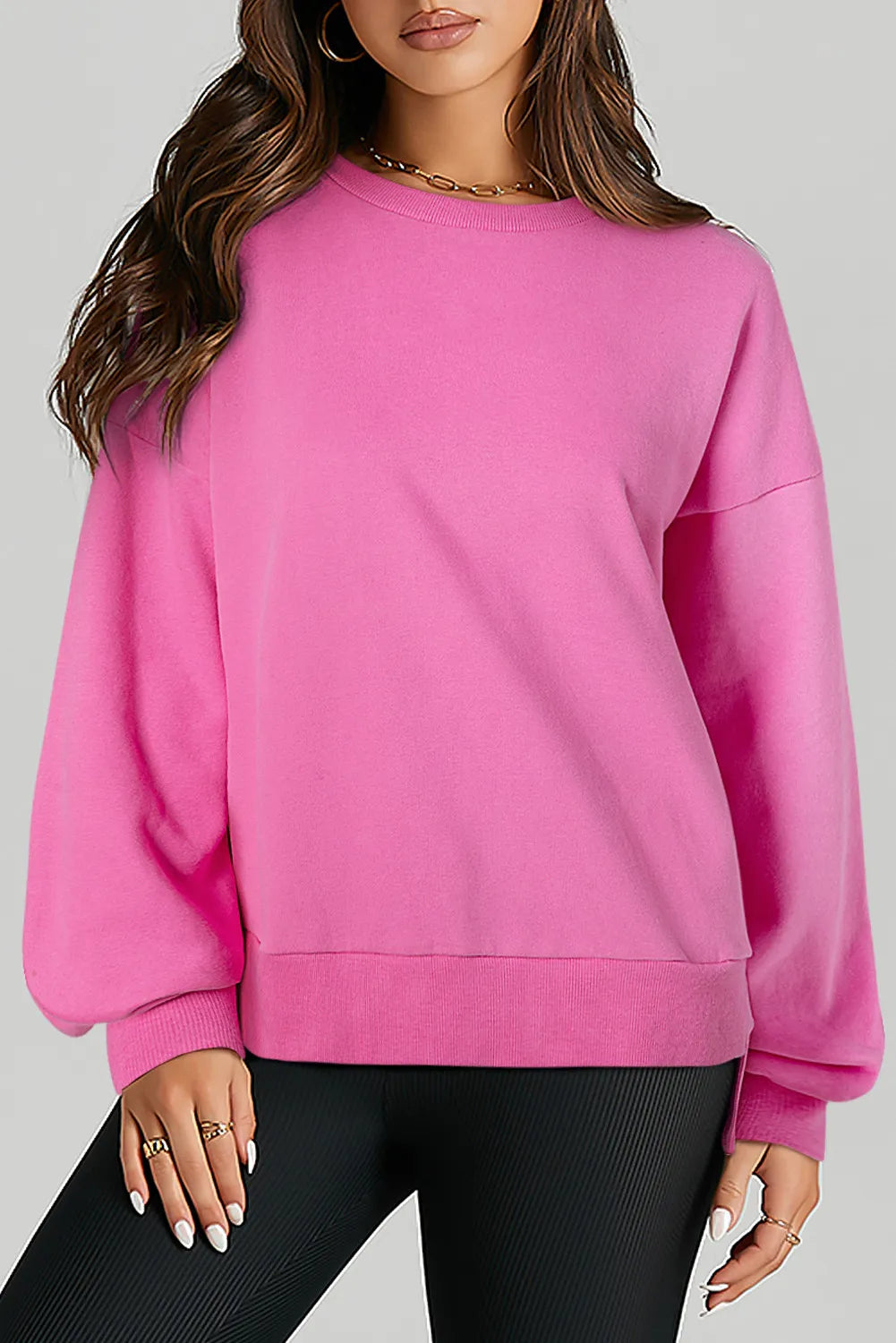 Claudia® | Long-sleeved sweatshirt with a high, low crew neck