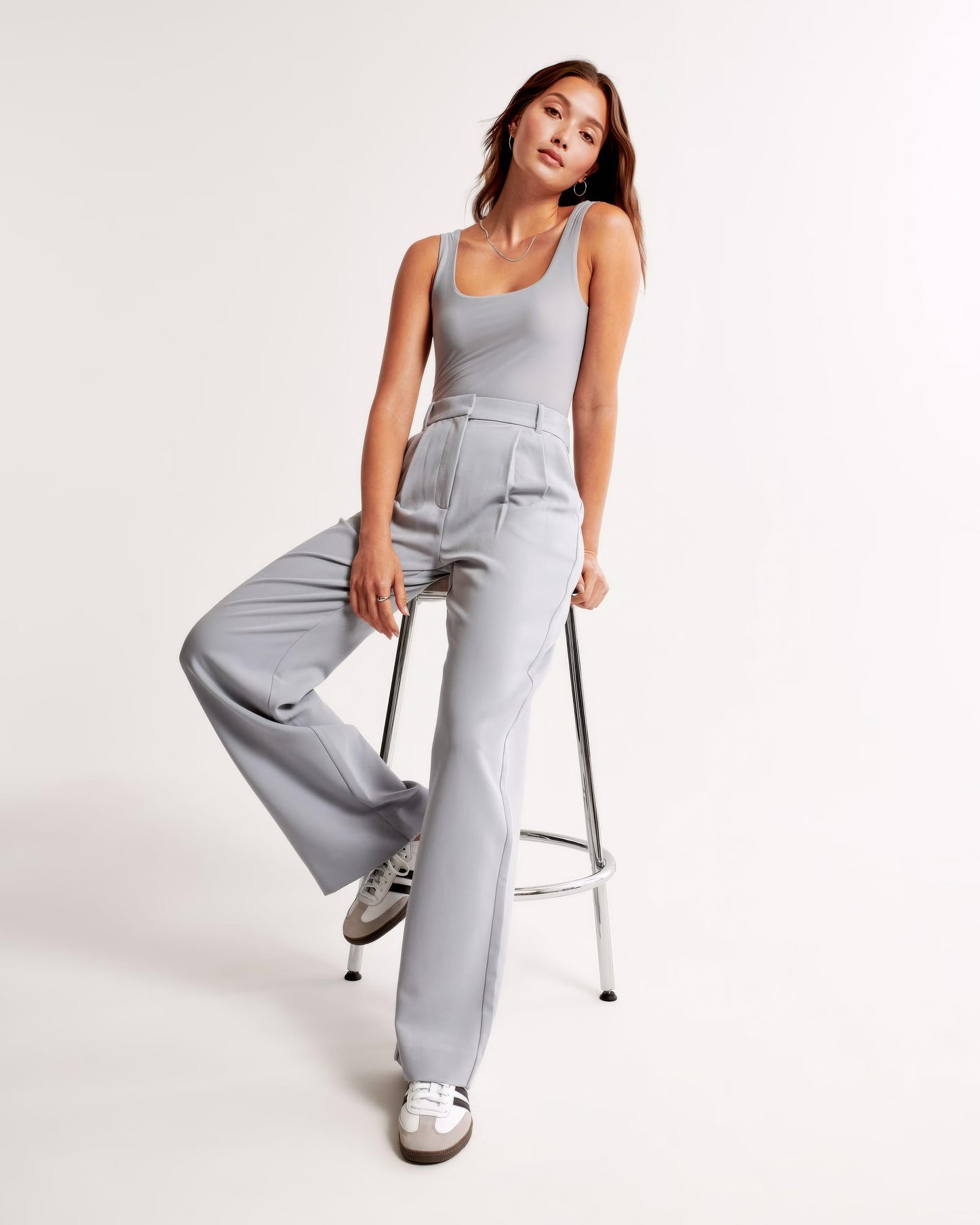 Zara | High Waist Pleated Leg Trousers with Tailored Fit