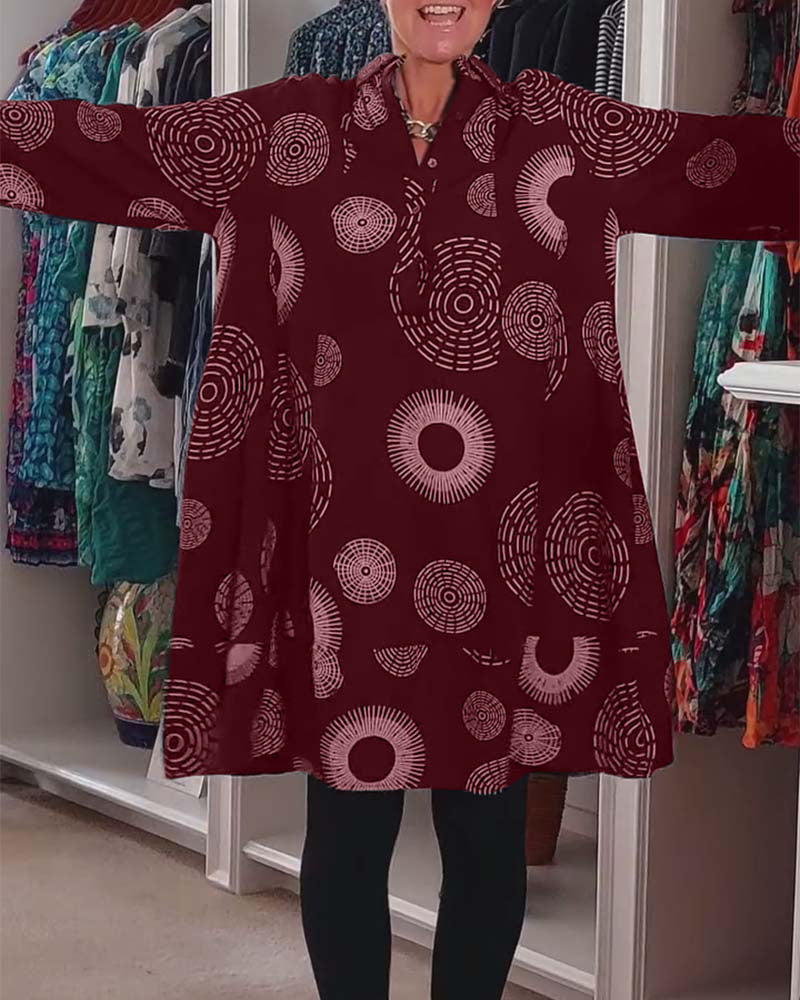 Berta | Casual dress with geometric print