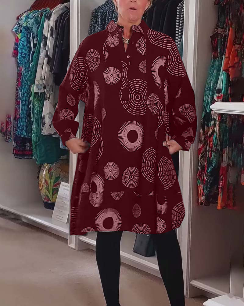 Berta | Casual dress with geometric print