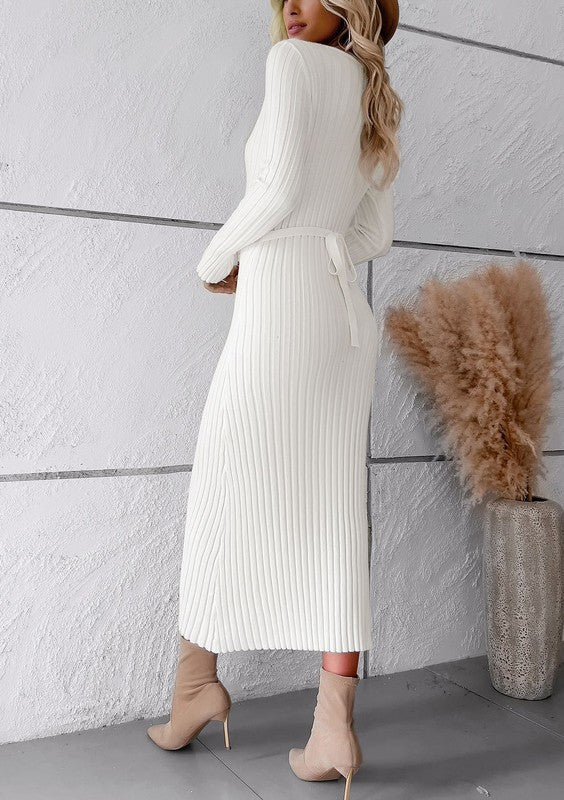 Antonia® | Ribbed midi dress with long sleeves