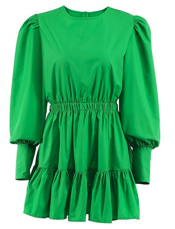 Delilah® | Dress with a round neckline and lantern sleeves