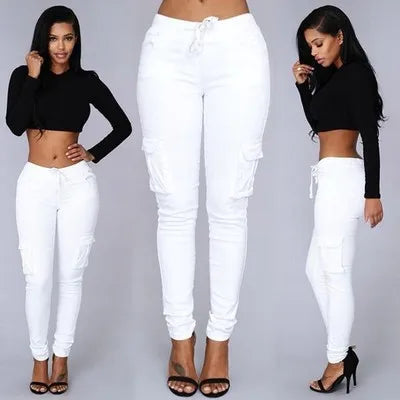 Bevin® | High Waist Cargo Pants With Tie Belt