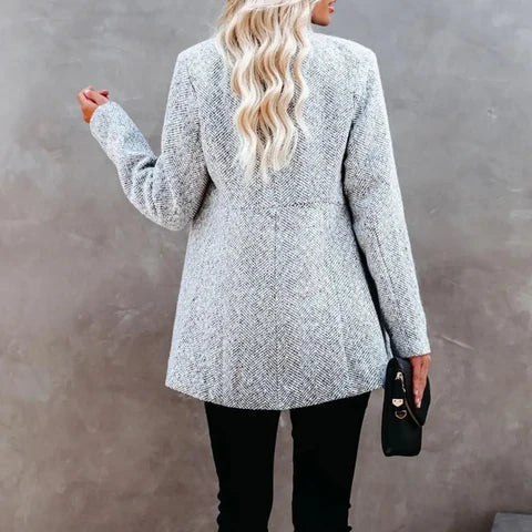 Dana® | Elegant gray mid-length blazer for women