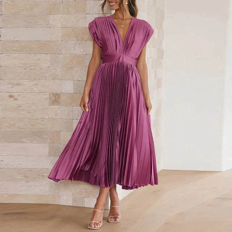 Delia® | V-Neck Maxi Dress With Pleats