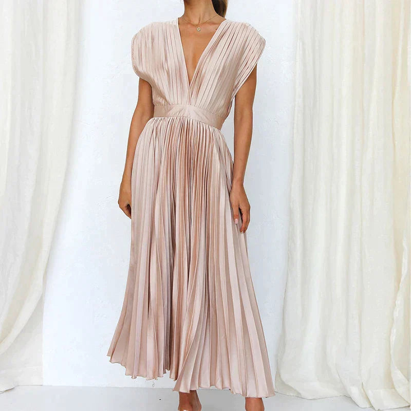 Delia® | V-Neck Maxi Dress With Pleats