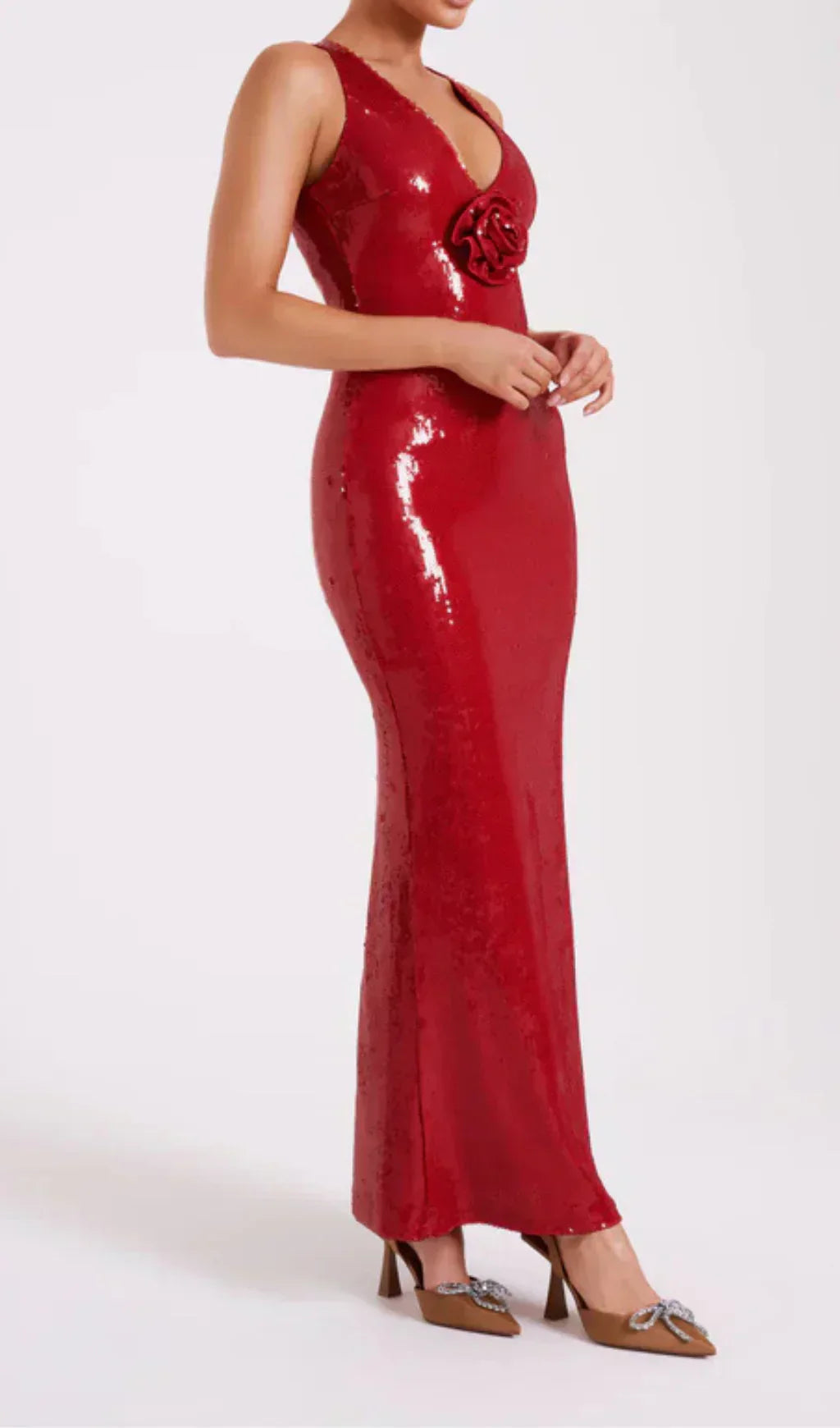 Elisa® | Long sequin dress with rose symbol