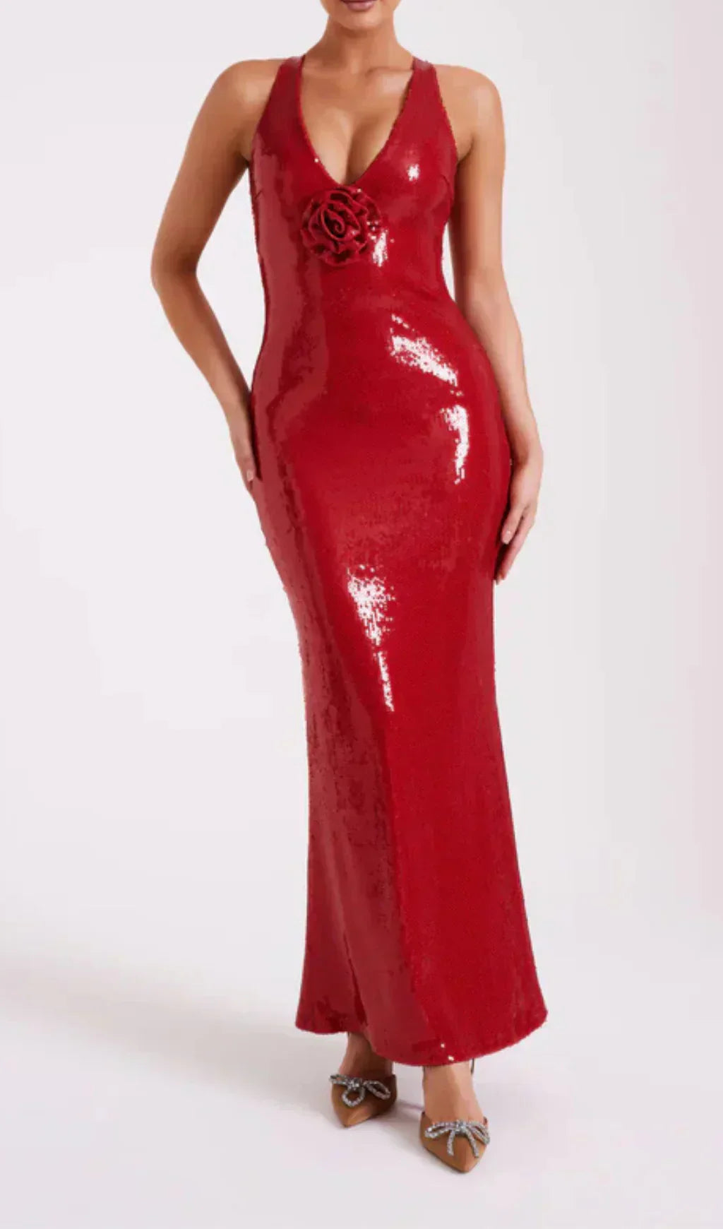 Elisa® | Long sequin dress with rose symbol