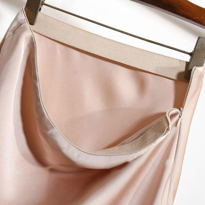 Coralie® | Trendy striped satin A-line skirt for women